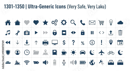 Collection of various generic icons.