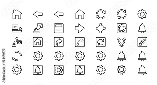Collection of various technology icons.