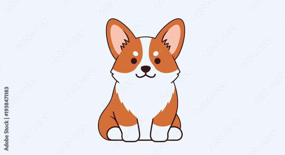 Fototapeta premium Corgi dog sitting and looking cute.
