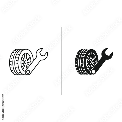 Tire Wrench Repair Service Icon