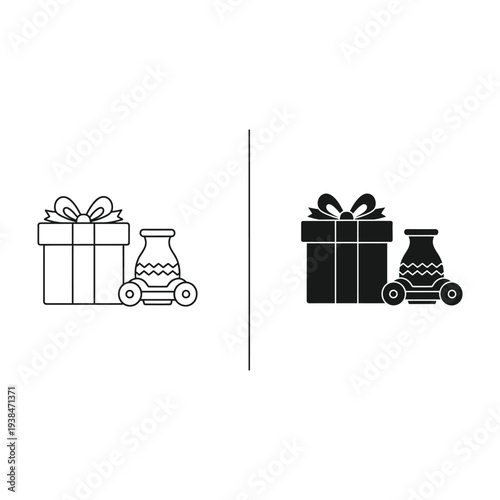 Gift Box Delivery Vehicle Commercial Icon