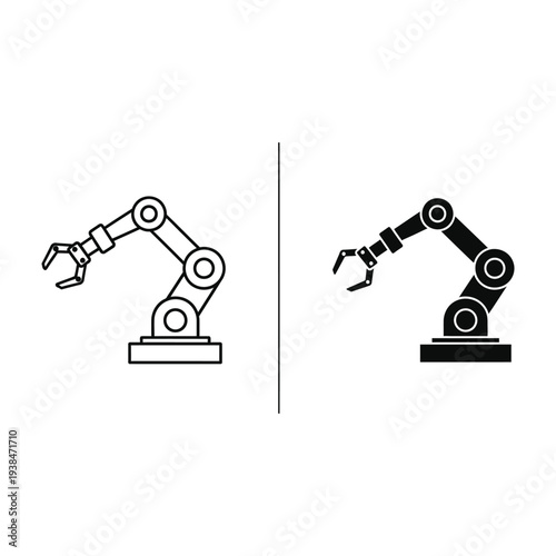 Robotic Arm Industrial Automation Icon Commercial