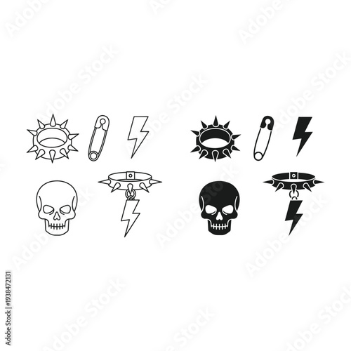 Safety Pin Skull Charm Icon Commercial