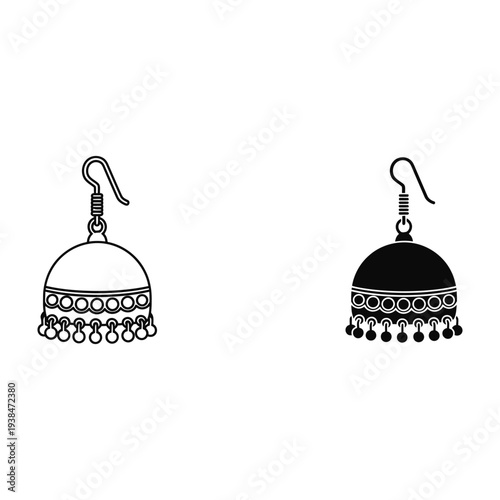 Jhumka Earrings Vector Art Commercial