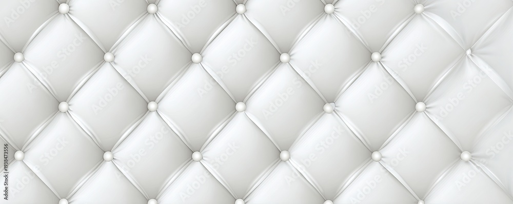Naklejka premium Close-up of a white, tufted surface with diamond patterns and small, pearl-like accents