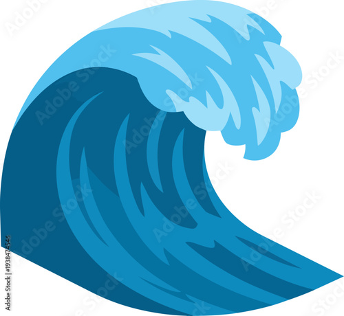 Large Ocean Wave Vector Graphic Icon Design for Water Related Projects