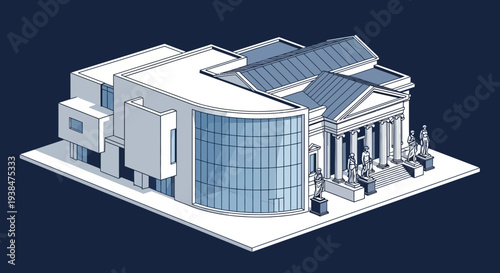 3D Rendering of Modern Building Architecture.