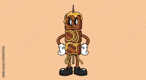 Cartoon Coffee Cup Character Illustration.