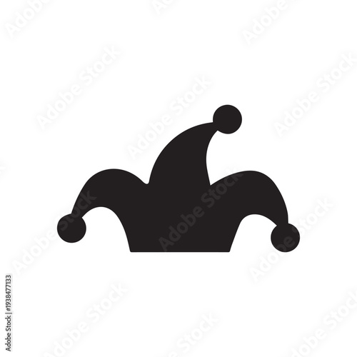 jester hat icon on white background 