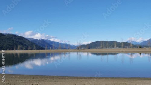Harrison Lagoon in the Harrison Lake during a winter season in Harrison Hot Springs, British Columbia, Canada