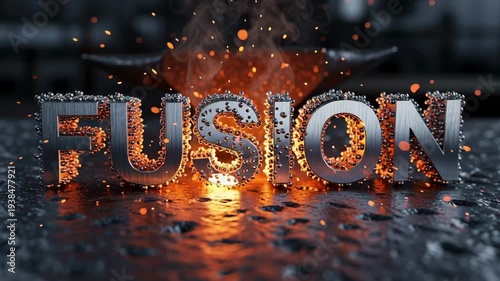 Fusion Concept with Fire and Sparks.