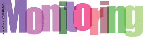 Monitoring Overlapping Colorful Text Vector Graphic