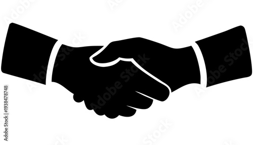 Handshake Black Silhouette PNG, Agreement Gesture Icon