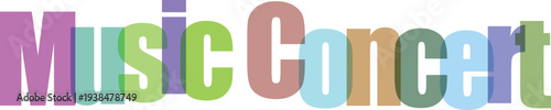 Music Concert Overlapping Text Graphic Vector