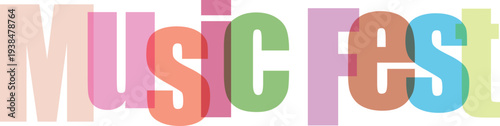 Colorful Music Fest Text Overlay Graphic Element