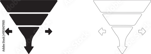 Custom sales funnel vector template.