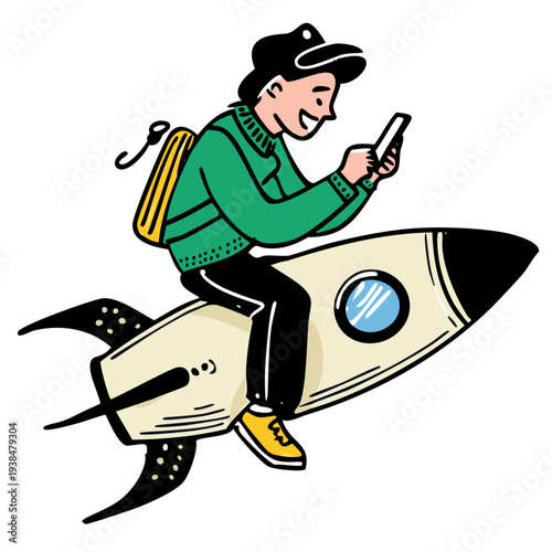 Sending Me, funny social media gen z millenial modern idiom illustration boy character laughing into space by hilarous content, meme vector character icon for social media, flat corporate pop culture