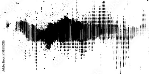 Subtle halftone dots vector texture overlay.  Abstract Noise Wave with Dotted Pattern. Glitch Noise Waveform Abstract Texture