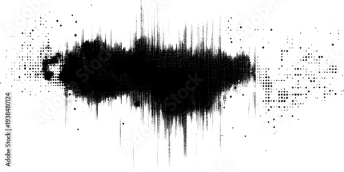 Abstract Noise Wave with Dotted Pattern. Dynamic Digital Soundwave Pattern