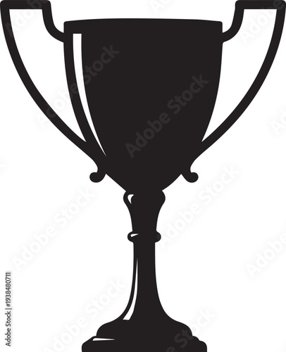 Trophy illustration vector silhouette award emblem design element on transparent background