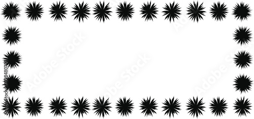 Black spiky border frame on white background