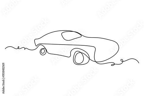 Simple vehicle monoline sketch transportation concept vector design

