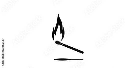 Burning Match Stick Vector Design