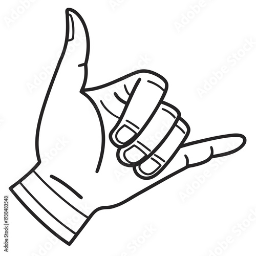 Hand gesture forming the letter i in american sign language Vector
