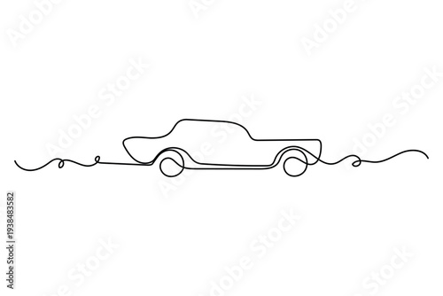 Simple vehicle monoline sketch transportation concept vector design
