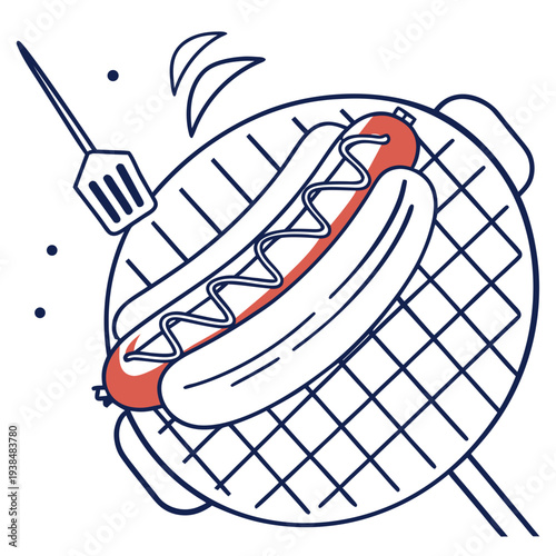 A beautifully illustrated plate of sushi with a pair of chopsticks Vector