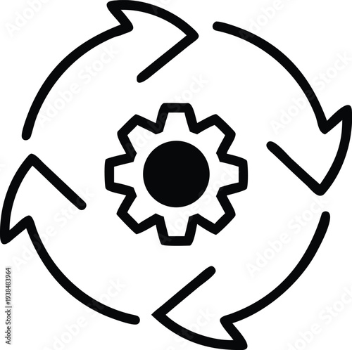 Recycling vector icons. Recycling thin line icon collection