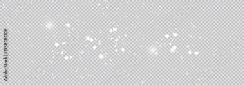 Winter Background with Falling white Snow Isolated on panorama view transparent Background. Vector design.