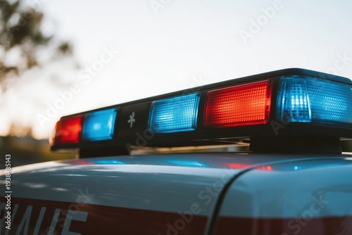 Emergency vehicle lights on roof