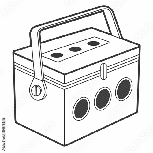 A sturdy toolbox with multiple compartments for organized storage of tools and equipment. Vector