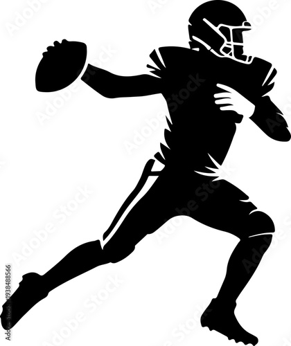 American Football Player Silhouette Set