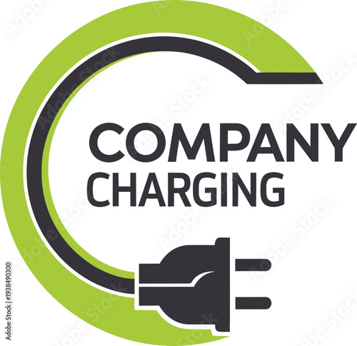 Company Charging Logo for Electric Vehicle Infrastructure with Plug Icon