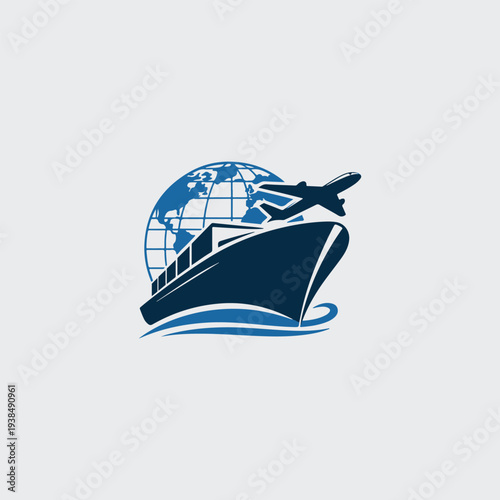 ship on a white background