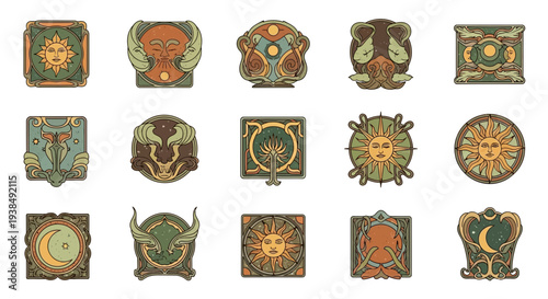 Collection of ornate decorative mandala designs.