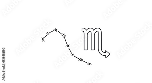 Scorpio zodiac sign and constellation pattern.