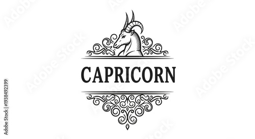Capricorn zodiac sign symbol illustration.