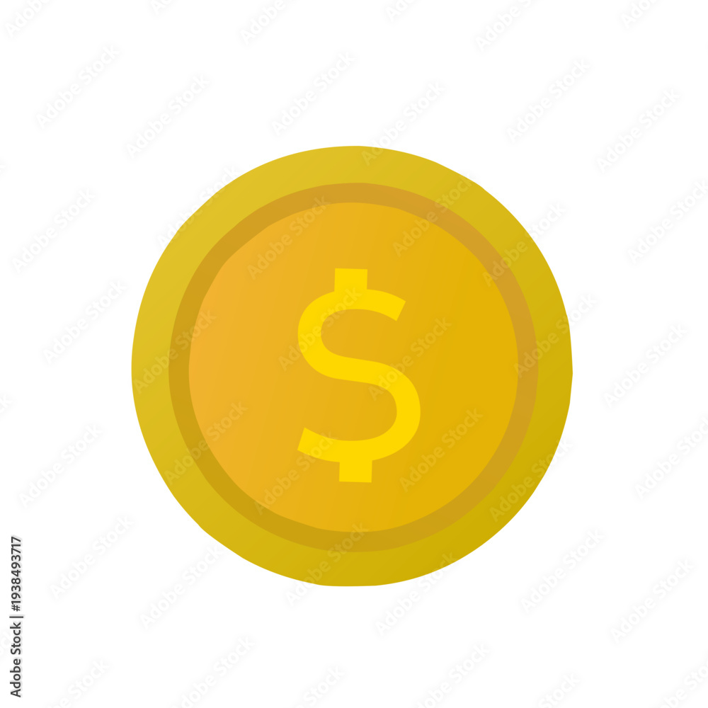 Obraz premium coins, gold coin with dollar sign, metal money vector, coin illustration, metal money illustration