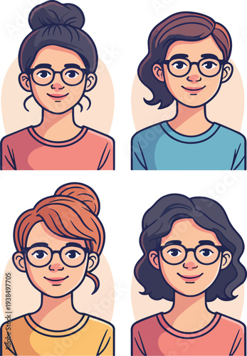 volto avatar  persone  icone uomo donna  ragazzo ragazza vari caratteri iconvettoriale