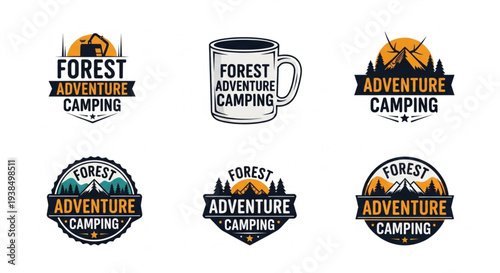 Forest Adventure Camping Logo Designs Collection.