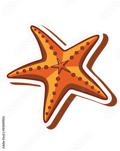 Vibrant Orange Starfish Icon
