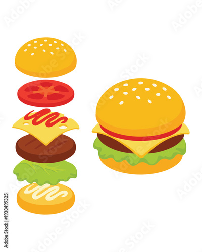Burger Ingredients Set