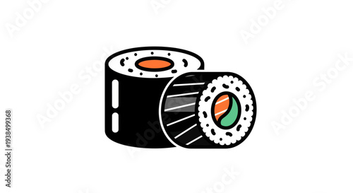 Sushi rolls isolated illustration