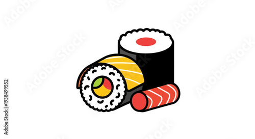 Sushi rolls isolated on white