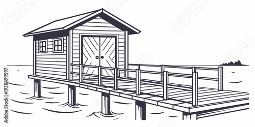 A charming wooden house with a wheelchair ramp and a beautiful garden Vector