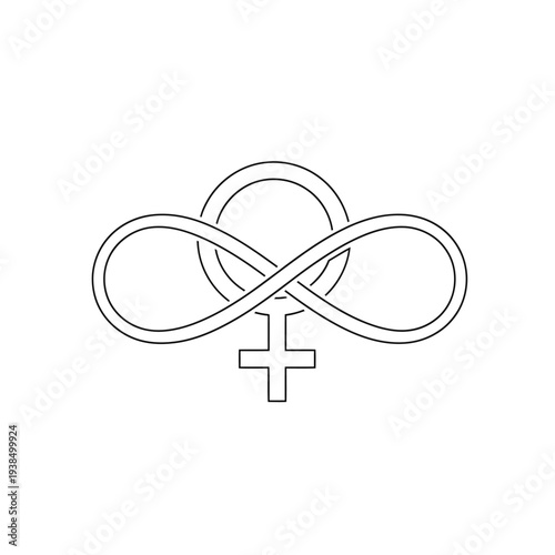 Venus symbol infinity loop design.