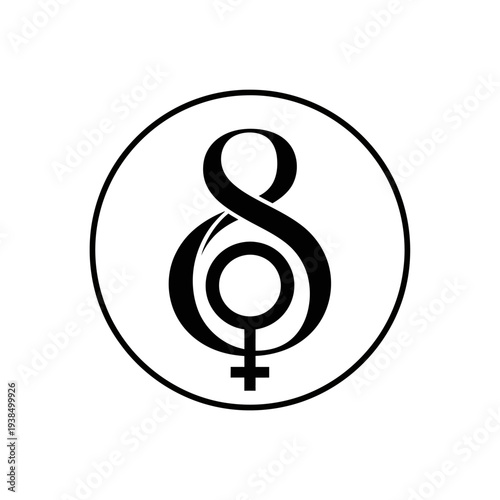Venus symbol merged with female sign.